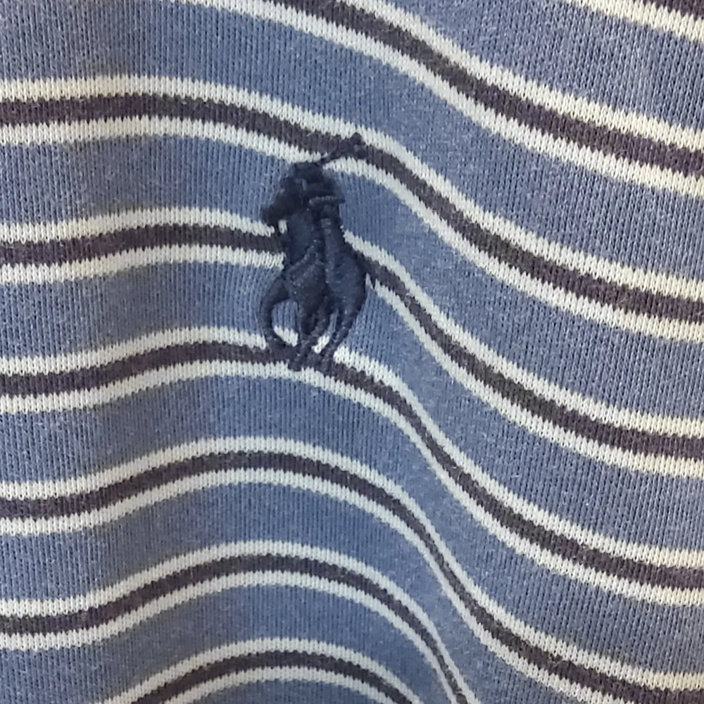 Polo Ralph Lauren Polo Shirt Blue w/Dk Blue &‎ Lt. Blue Stripes, XL